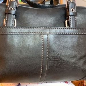 Coach black leather sachel